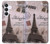 S2211 Carte postale de Paris Tour Eiffel Etui Coque Housse pour Samsung Galaxy S25 FE