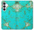 S2377 Turquoise Texture Motif imprimé Gemme Etui Coque Housse pour Samsung Galaxy S25 FE
