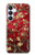 S2414 Rouge Fleur amandier Van Gogh Etui Coque Housse pour Samsung Galaxy S25 FE, S26 FE