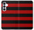 S2638 Noir et Rouge rayé Etui Coque Housse pour Samsung Galaxy S25 FE