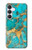 S2906 Aqua Turquoise Pierre Etui Coque Housse pour Samsung Galaxy S25 FE, S26 FE