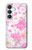 S3036 Flore de fleur rose douce Etui Coque Housse pour Samsung Galaxy S25 FE