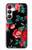 S3112 Motif floral Rose Noir Etui Coque Housse pour Samsung Galaxy S25 FE