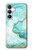 S3399 Vert Marbre Imprimer Graphique Etui Coque Housse pour Samsung Galaxy S25 FE