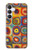 S3409 Carrés cercles concentriques Etui Coque Housse pour Samsung Galaxy S25 FE