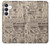 S3819 Papier Vintage rétro Etui Coque Housse pour Samsung Galaxy S25 FE, S26 FE