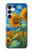 S4019 Tournesol style Van Gogh Etui Coque Housse pour Samsung Galaxy S25 FE