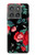 S3112 Motif floral Rose Noir Etui Coque Housse pour Motorola Edge (2025)