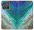 S3920 Couleur bleu océan abstrait émeraude mélangée Etui Coque Housse pour Motorola Edge (2025)