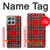 S2374 Motif Tartan Rouge Etui Coque Housse pour Motorola Moto G56