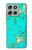 S2377 Turquoise Texture Motif imprimé Gemme Etui Coque Housse pour Motorola Moto G56