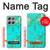 S2377 Turquoise Texture Motif imprimé Gemme Etui Coque Housse pour Motorola Moto G56