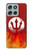 S2803 Feu Rouge Diable Lance Symbole Etui Coque Housse pour Motorola Moto G56