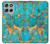 S2906 Aqua Turquoise Pierre Etui Coque Housse pour Motorola Moto G56