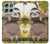S3138 Peinture mignon bébé Sloth Etui Coque Housse pour Motorola Moto G56