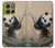 S2210 Peinture Art Panda Fluffy Etui Coque Housse pour Motorola Moto G86
