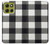 S2842 Noir et blanc Buffle motif de vérification Etui Coque Housse pour Motorola Moto G86