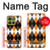 S3421 Noir Orange Blanc Argyle Plaid Etui Coque Housse pour Motorola Moto G86