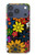 S4043 Fleurs colorées dessin animé Etui Coque Housse pour iPhone 17 Pro, 18 Pro