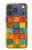 S4077 Aquarelle motif à carreaux colorés Etui Coque Housse pour iPhone 17 Pro