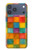 S4077 Aquarelle motif à carreaux colorés Etui Coque Housse pour iPhone 17 Pro Max