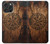S4036 Boussole en bois viking Vegvisir Etui Coque Housse pour iPhone 16 pro max