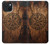 S4036 Boussole en bois viking Vegvisir Etui Coque Housse pour iPhone 15