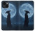 S4034 Nuit de lune de samouraï Etui Coque Housse pour iPhone 14