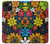 S4043 Fleurs colorées dessin animé Etui Coque Housse pour iPhone 14