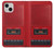 S4073 Cassette rouge vintage Graphique du joueur Etui Coque Housse pour iPhone 13