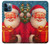 S4046 Joyeux Père Noël Etui Coque Housse pour iPhone 12 Pro Max