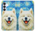 S4064 Chien souriant La Nuit étoilée de Van Gogh Etui Coque Housse pour Samsung Galaxy S25 FE