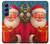 S4046 Joyeux Père Noël Etui Coque Housse pour Samsung Galaxy S25