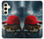 S4056 Tortue de Madagascar à bonnet rouge Etui Coque Housse pour Samsung Galaxy S24