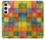 S4077 Aquarelle motif à carreaux colorés Etui Coque Housse pour Samsung Galaxy S24 Plus