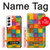 S4077 Aquarelle motif à carreaux colorés Etui Coque Housse pour Samsung Galaxy S22