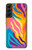 S4037 Motif zèbre coloré Etui Coque Housse pour Samsung Galaxy S22 Plus