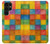 S4077 Aquarelle motif à carreaux colorés Etui Coque Housse pour Samsung Galaxy S22 Ultra