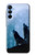 S4053 Couple de deux loups hurlant dans la forêt Etui Coque Housse pour Samsung Galaxy A15 5G