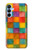 S4077 Aquarelle motif à carreaux colorés Etui Coque Housse pour Samsung Galaxy A15 5G