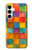 S4077 Aquarelle motif à carreaux colorés Etui Coque Housse pour Samsung Galaxy A35 5G