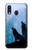 S4053 Couple de deux loups hurlant dans la forêt Etui Coque Housse pour Samsung Galaxy A40