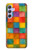 S4077 Aquarelle motif à carreaux colorés Etui Coque Housse pour Samsung Galaxy A54 5G