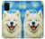 S4064 Chien souriant La Nuit étoilée de Van Gogh Etui Coque Housse pour Samsung Galaxy A03S