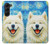 S4064 Chien souriant La Nuit étoilée de Van Gogh Etui Coque Housse pour Samsung Galaxy Z Fold 5