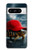 S4056 Tortue de Madagascar à bonnet rouge Etui Coque Housse pour Google Pixel 8 pro