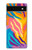 S4037 Motif zèbre coloré Etui Coque Housse pour Google Pixel 6a