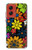 S4043 Fleurs colorées dessin animé Etui Coque Housse pour Motorola Moto G Stylus 5G (2024)
