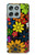 S4043 Fleurs colorées dessin animé Etui Coque Housse pour Motorola Moto G56