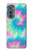 S4033 Typage tie-dye pastel Etui Coque Housse pour Motorola Edge (2022)